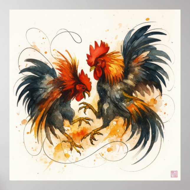 Póster Roosters - Archival Print (Frente)