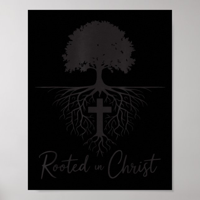 Póster Rooted In Christ Christian Kids Mens God Son Broth (Frente)