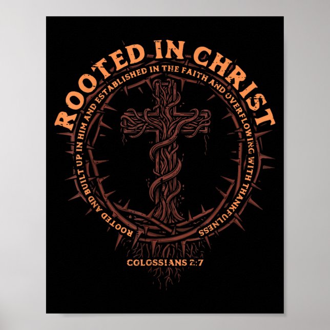 Póster Rooted In Christ Christian Religious God Men Women (Frente)