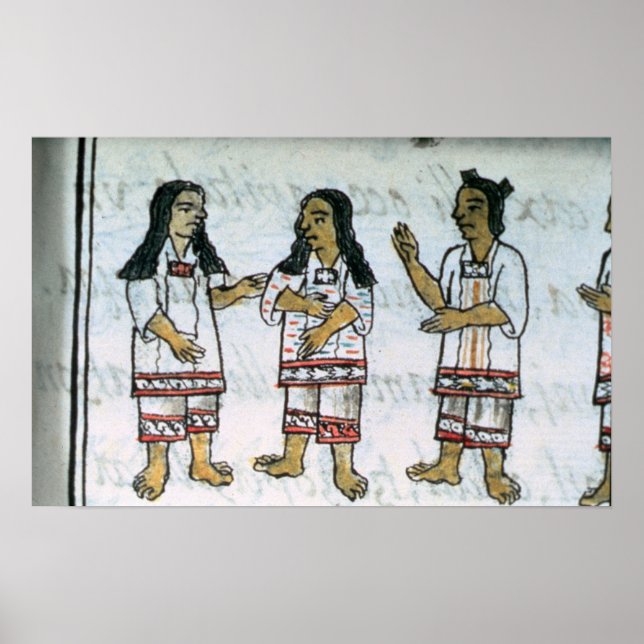 Póster Ropa azteca femenina (Frente)
