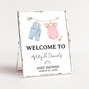 Póster Ropa de bebé boho Cartel de bienvenida para la rev