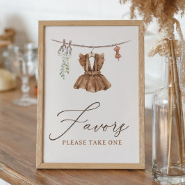 Póster Ropa de bebé boho niña regalos para baby shower se