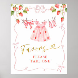 Póster Ropa de bebé coqueta rosa Favoritos de bayas Póste