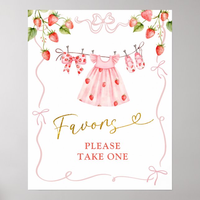 Póster Ropa de bebé coqueta rosa Favoritos de bayas Póste (Frente)