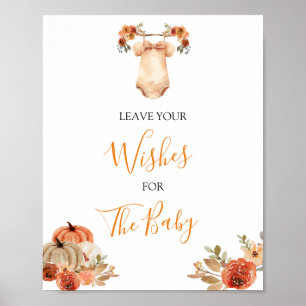 Póster Ropa de Bebé Floral De Calabaza Caída Deja Tus Des