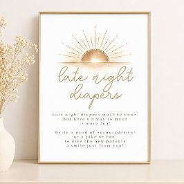 Póster Ropa de bebé para ducha de bebé boho chic con tema
