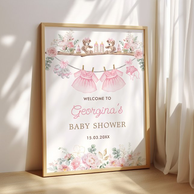 Póster Ropa de bebé para gemelas flores Bienvenida al viv (Subido por el creador)