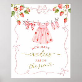 Póster Ropa de bebé Pink Coquette Berry Sweet Sign de jue