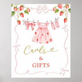 Póster Ropa de bebé Pink Coquette Berry Tarjetas y regalo