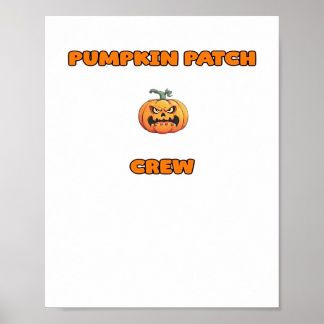 Póster Ropa de calabaza de parches de equipo de cartón qu (Frente)