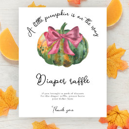 Póster Ropa de calabaza ducha de bebé Diaper Raffle juego