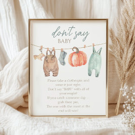 Póster Ropa de calabaza pequeña cae niño no dice bebé