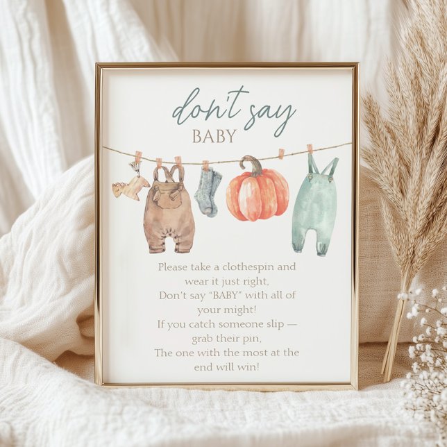 Póster Ropa de calabaza pequeña cae niño no dice bebé (Subido por el creador)