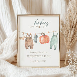 Póster Ropa de calabaza pequeña Ropa de otoño Los bebés s