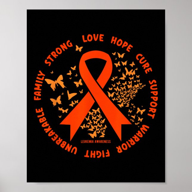Póster Ropa de cáncer - Conciencia sobre la leucemia (Frente)