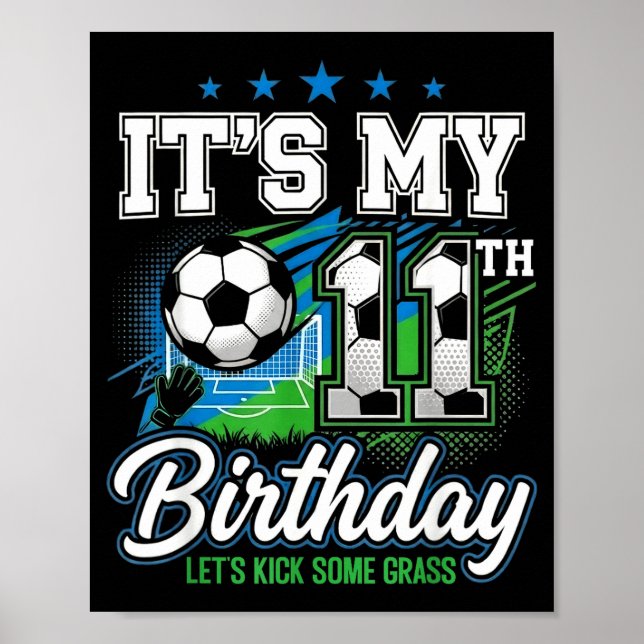 Póster Ropa de cumpleaños de fútbol Es mi cumpleaños núme (Frente)