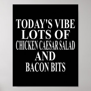 Póster Ropa de ensalada César de pollo genial con bits di