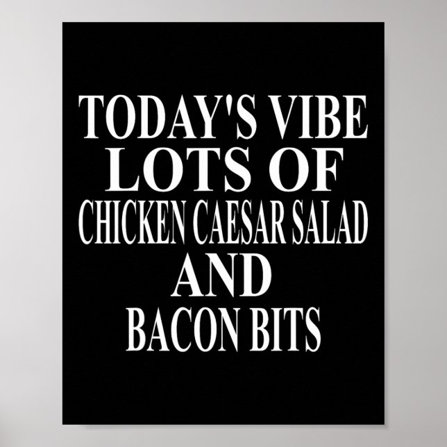 Póster Ropa de ensalada César de pollo genial con bits di (Frente)