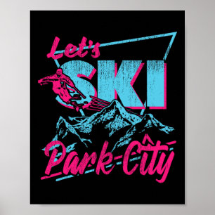 Póster Ropa de esquí vintage años 80 90 Retro Park City S