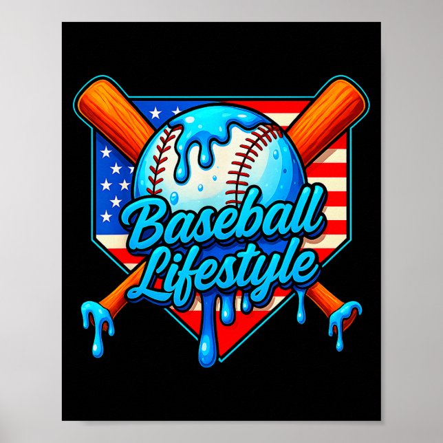 Póster Ropa de estilo de vida de béisbol 101 Ropa juvenil (Frente)