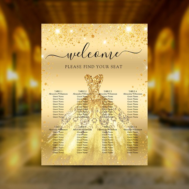 Póster Ropa de flores de vestir de oro Quinceanera (Subido por el creador)