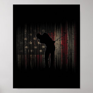 Póster Ropa de Golf con Bandera Americana - Golf 