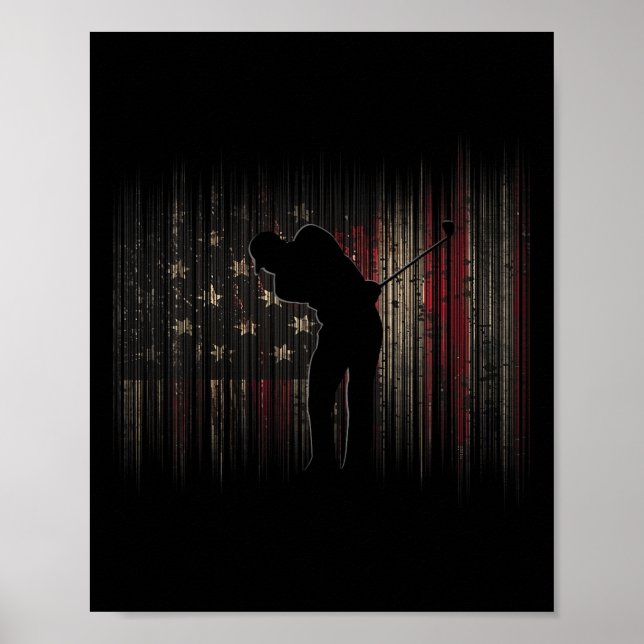 Póster Ropa de Golf con Bandera Americana - Golf  (Frente)