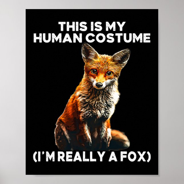 Póster Ropa de Halloween de Fox - Este Es Mi Ropa Humana  (Frente)