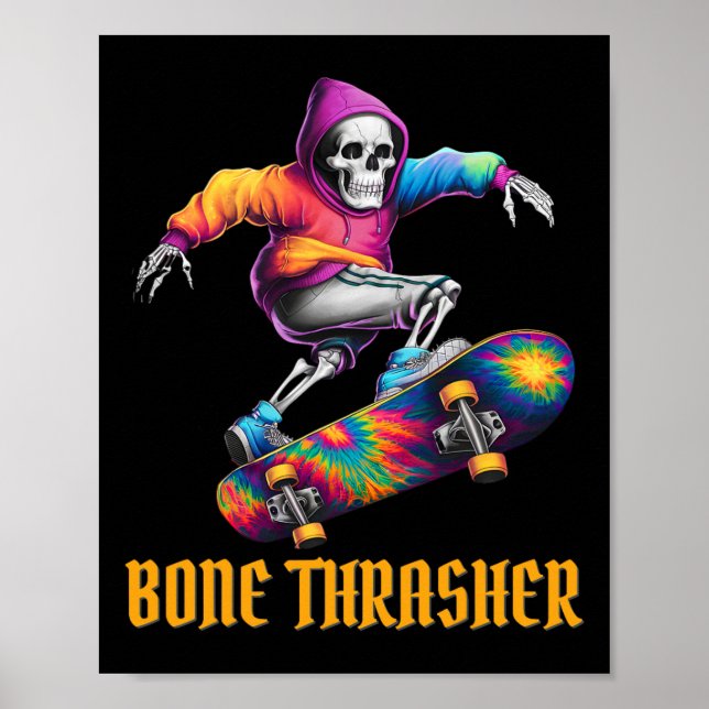 Póster Ropa de Halloween de Skeleton Thrasher (Frente)