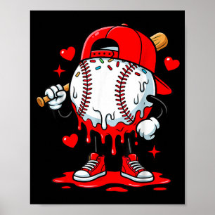 Póster Ropa de helado de goteo de béisbol joven muchacho 