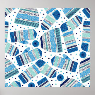 Póster Ropa de invierno de punto: Acogedor patrón sin cos