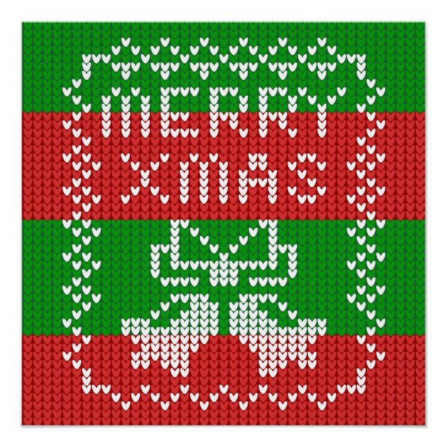 Póster Ropa de jingle de patrón de suéter feo Hilo de nav (Anverso)