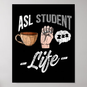 Póster Ropa de Lenguaje de Señas Conciencia Sorda Asl Est