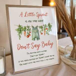 Póster Ropa de línea de Little Sprout No digas Fiesta de 