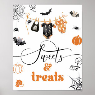 Póster Ropa de Little Boo para Halloween, dulces y golosi