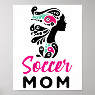 Póster Ropa de mamá futbolera divertida mamá madre mamá D