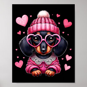 Póster Ropa de mujer Perrito Cute Dachshund San Valentín 