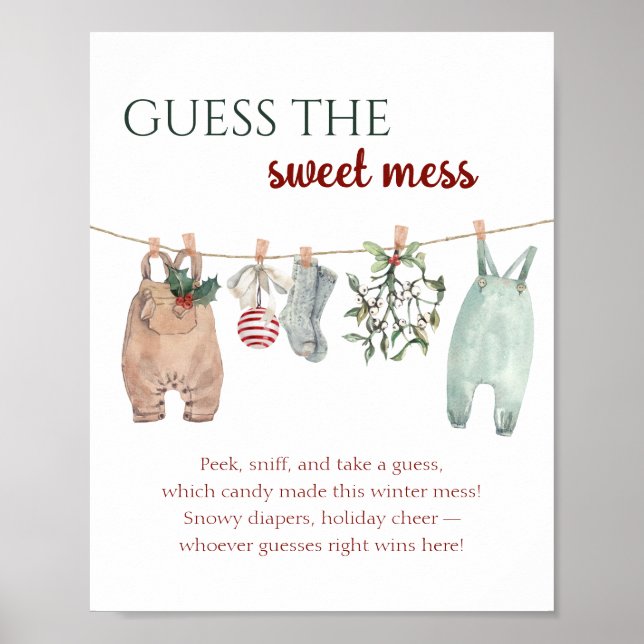 Póster Ropa de Navidad Adivina el dulce desorden (Frente)