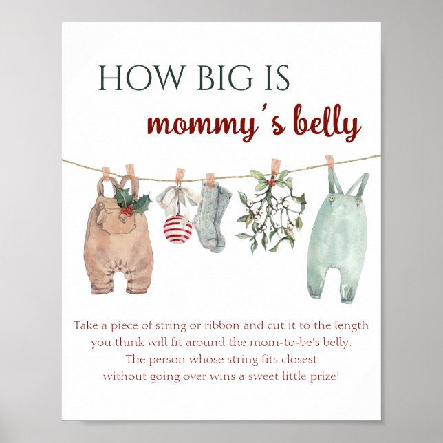 Póster Ropa de Navidad ¿Qué tan grande está la barriga de (Frente)