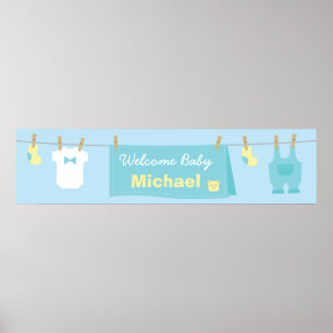 Póster Ropa de Niño Adorable Banner de Bienvenida para Ba