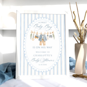 Póster Ropa de niño dulce bebé Bienvenida a la fiesta de