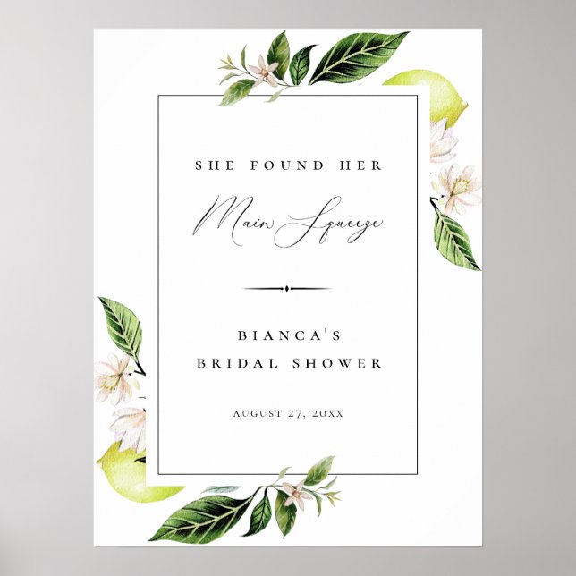 Póster Ropa de novia Botanical Lemons Main Squeeze (Frente)