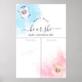 Póster Ropa de oso de peluche género revelan Rótulo