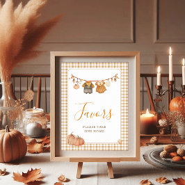 Póster Ropa de Otoño Favoritos para Baby Shower de Gemelo