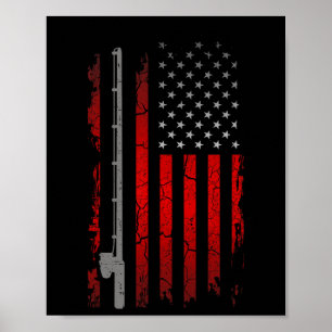 Póster Ropa de Pescar con Bandera Americana - Pesca