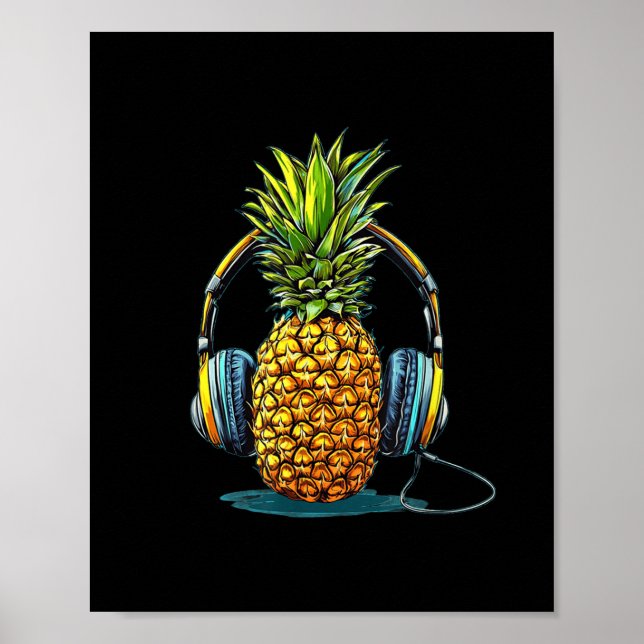 Póster Ropa De Piña De Sonido Para Auriculares Y Música L (Frente)
