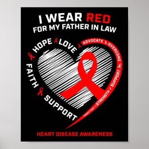 Póster Ropa de regalo Papá Rojo Suegro Enfermedad cardíac