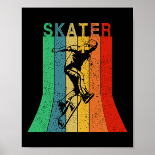 Póster Ropa de skater de skateboarding vintage angustiado