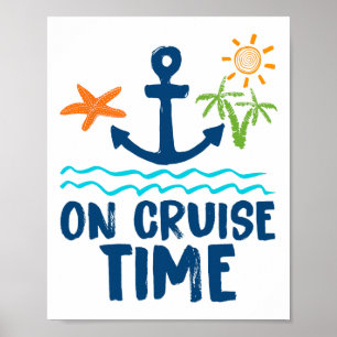 Póster Ropa de vacaciones de verano retro en crucero para