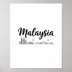 Póster Ropa de viaje de vacaciones del horizonte de Malas